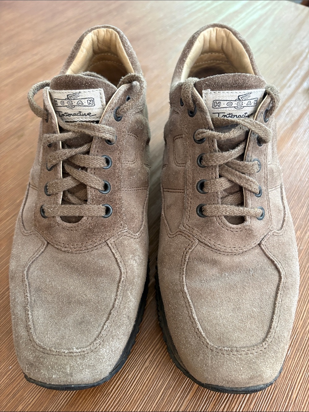 Hogan Men’s Suede Sneakers in Light Brown